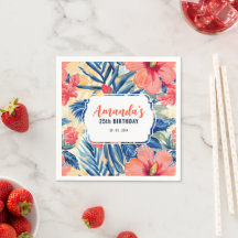 Tropisch Verjaardagsfeest Hibiscus Bloemmotief