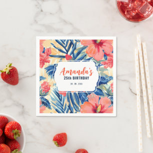 Tropisch Verjaardagsfeest Hibiscus Bloemmotief Servet