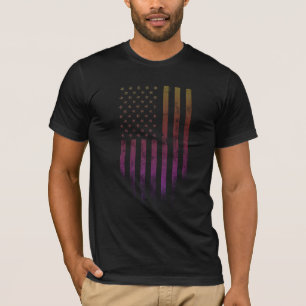 Tropisch Verweerde Amerikaanse Vlag T-shirt