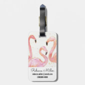 Tropisch | Verzameling van Flamingos Bagagelabel (Achterkant verticaal)