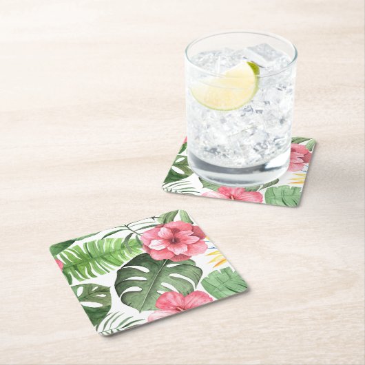  tropisch vierkante kartonnen onderzetter (Insitu)