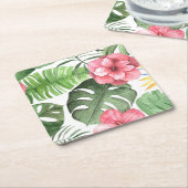  tropisch vierkante kartonnen onderzetter (Schuin)