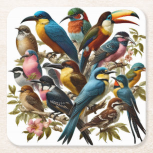 Tropisch Vierkante Kartonnen Onderzetter