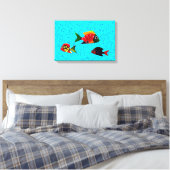Tropisch visgestort canvas afdruk (Insitu (Slaapkamer))