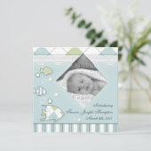 Tropisch viskoninklijk Baby Aankondiging (Staand voorkant)