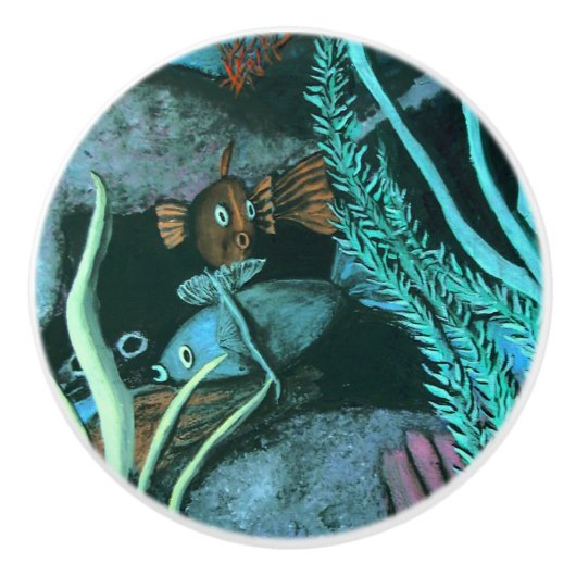 Tropisch viskoraalrif keramische knop (Voorkant)