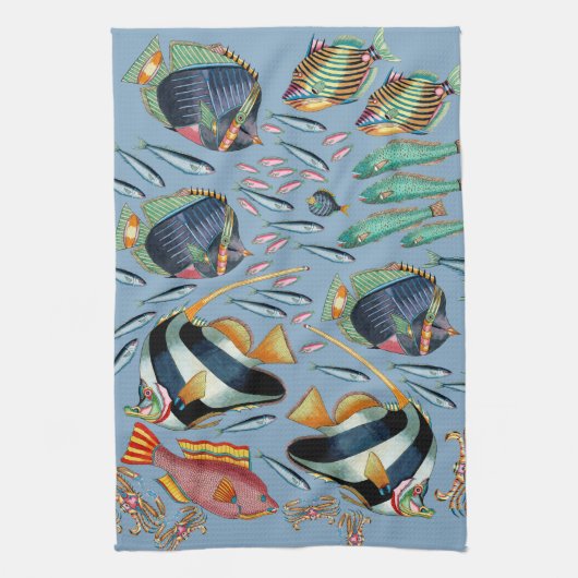 Tropisch viskoraalrif theedoek (Verticaal)