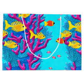 Tropisch visnaadloos patroon groot cadeauzakje (Achterkant)