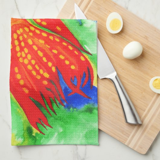 Tropisch visontwerp keuken/handdoek theedoek (Quarter Fold)