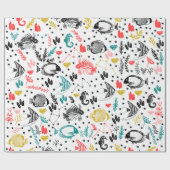 Tropisch vispakpapier cadeaupapier (Vlak)