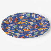 Tropisch vispatroon papieren bordje (Gekanteld)