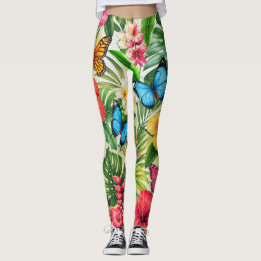 Tropisch Vlinderpatroon Leggings