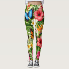 Tropisch Vlinderpatroon Leggings