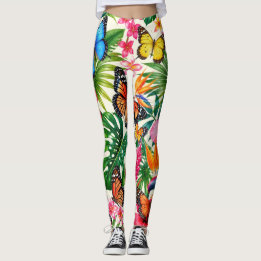 Tropisch Vlinderpatroon Leggings