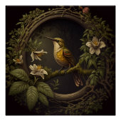 Tropisch Vogel en Bloemen Perfect Poster (Voorkant)