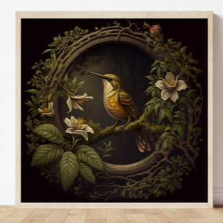 Tropisch  Vogel en Bloemen Perfect Poster