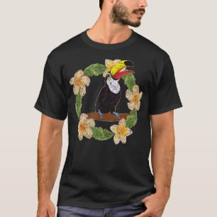 Tropisch Vogel Regenwoud Dier Bloemen Toucan T-shirt