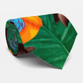 Tropisch vogelpatroon stropdas (Opgerold)