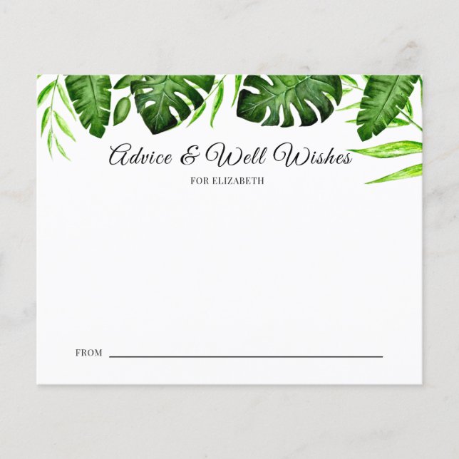 Tropisch Vrijgezellenfeest advies wenst bruiloft (Voorkant)