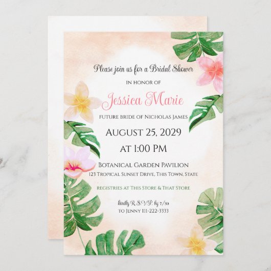 Tropisch Vrijgezellenfeest Kaart (Voorkant / Achterkant)