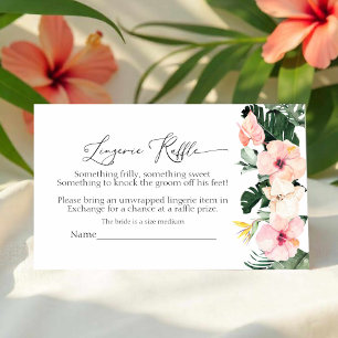 Tropisch Vrijgezellenfeest Lingerie Raffle Informatiekaartje