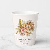 Tropisch  Vrijgezellenfeest met bloemen Papieren Bekers (Achterkant)