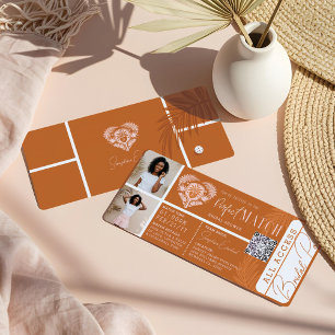 Tropisch Vrijgezellenfeest Pickleball Party Ticket Kaart