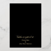 Tropisch Vrijgezellenfeest Tea Party Black & Gold  Folie Uitnodiging (Achterkant)