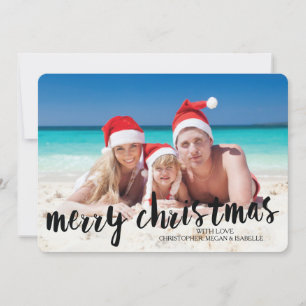 Tropisch vrolijk kerstkaart plat vakantie fotokaar