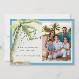 Tropisch vrolijk kerststrandthema feestdagenkaart
