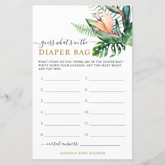 Tropisch wat er in het luierbalkschoenspel zit (Voorkant)