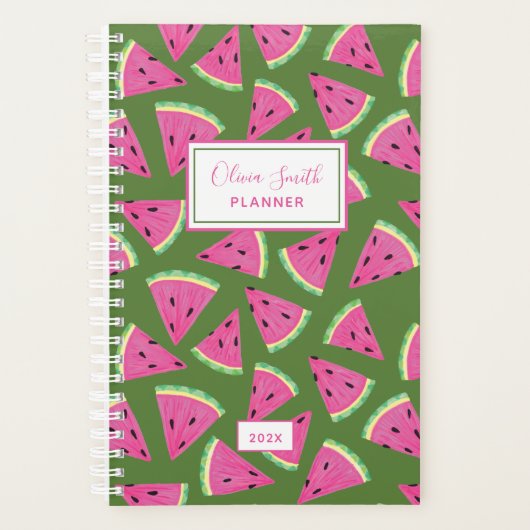 Tropisch watermeloen zomerpatroon planner (Voorkant)