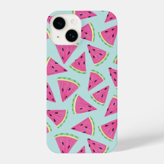 Tropisch watermeloenpatroon iPhone hoesje (Achterkant)