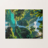 tropisch watervalparadijs legpuzzel (Horizontaal)