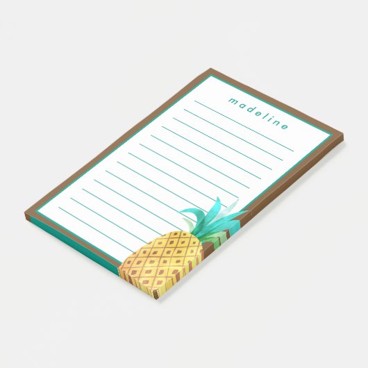 Tropisch | Waterverf ananas Post-it® Notes (Schuin)