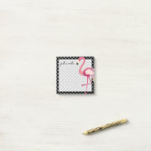 Tropisch | Waterverf Flamingo Polka Dots Post-it® Notes (Op bureau)