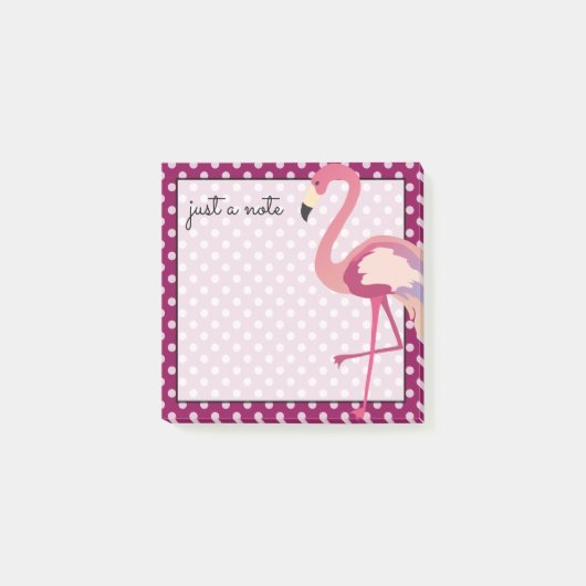 Tropisch | Waterverf Flamingo Polka Dots Post-it® Notes (Voorkant)