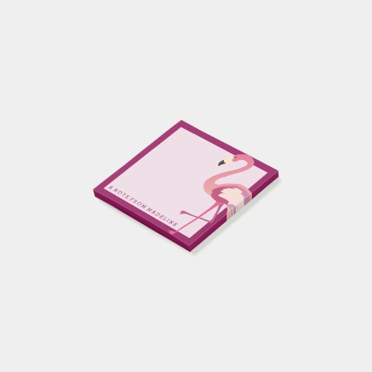 Tropisch | Waterverf Flamingo Post-it® Notes (Schuin)