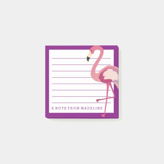 Tropisch | Waterverf Flamingo Post-it® Notes (Voorkant)