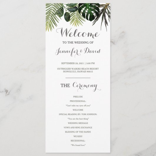 Tropisch weddenschap Flat Monstera Fern Planten Programma (Voorkant)