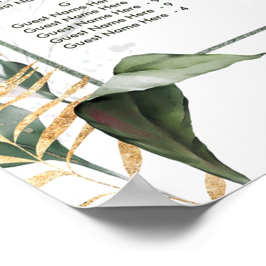 Tropisch weddenschap met ALPHABETISCHE ORDE Poster (Hoek)