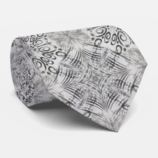 Tropisch weefsel met stompe inkt Abstract schilder Stropdas (Opgerold)