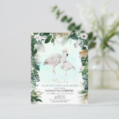 Tropisch White Flamingo Baby shower Boho (Staand voorkant)