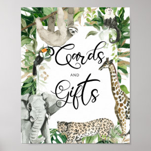 Tropisch Wild Safari Animal Baby shower Gifts Sign Poster