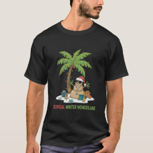 Tropisch Winter Wonderland Grappige Kerstmis T-shirt