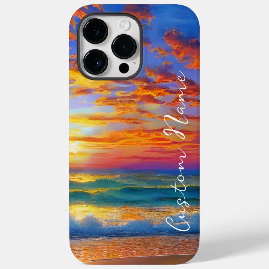 Tropisch wisbare Ocean Sunset met persoonlijke naa Case-Mate iPhone Case (Achterkant)