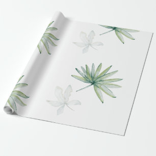 Tropisch wit cadeaupapier