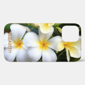 Tropisch-witte Plumeria Floral Name Persoonlijk Case-Mate iPhone Case (Achterkant (horizontaal))