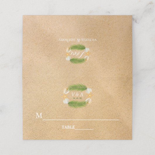 Tropisch Wreath Sandy Beach Wedding (Buitenkant ongevouwen)