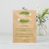 Tropisch Wreath Sandy Beach Wedding Menu (Staand voorkant)